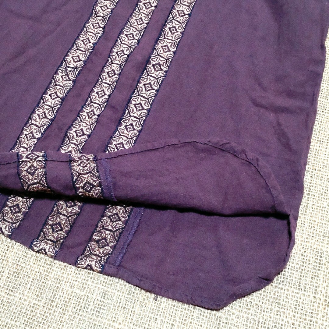 チャイハネ(チャイハネ)のチャイハネ　アミナ　綿麻オーバーサイズシャツ　エキゾチック刺繍　インドメイド メンズのトップス(シャツ)の商品写真