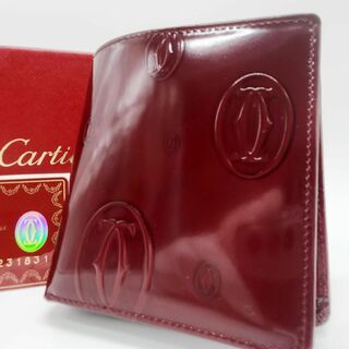 Cartier - 【未使用保管・極美品】カルティエ ハッピーバースデー 折り財布 本革 ボルドー