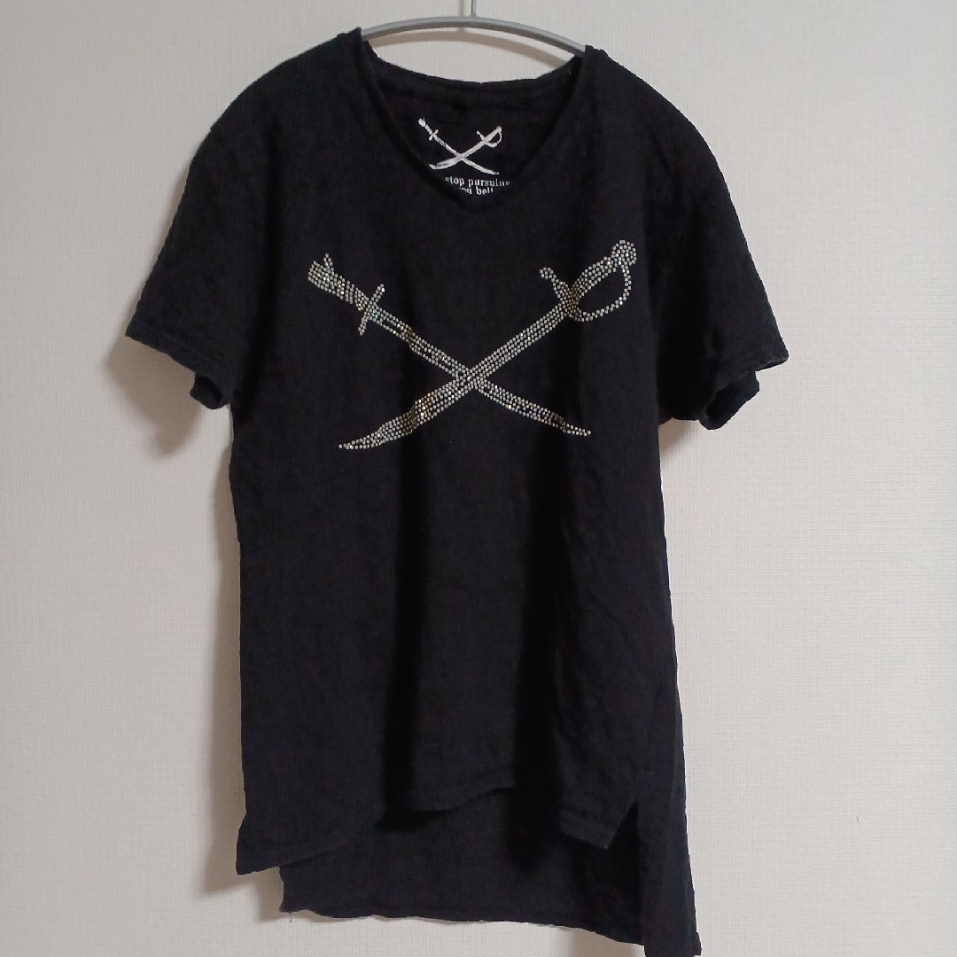 【即日発送】ABORDAGE ラインストーン クロスソードS/Sカットソー メンズのトップス(Tシャツ/カットソー(半袖/袖なし))の商品写真