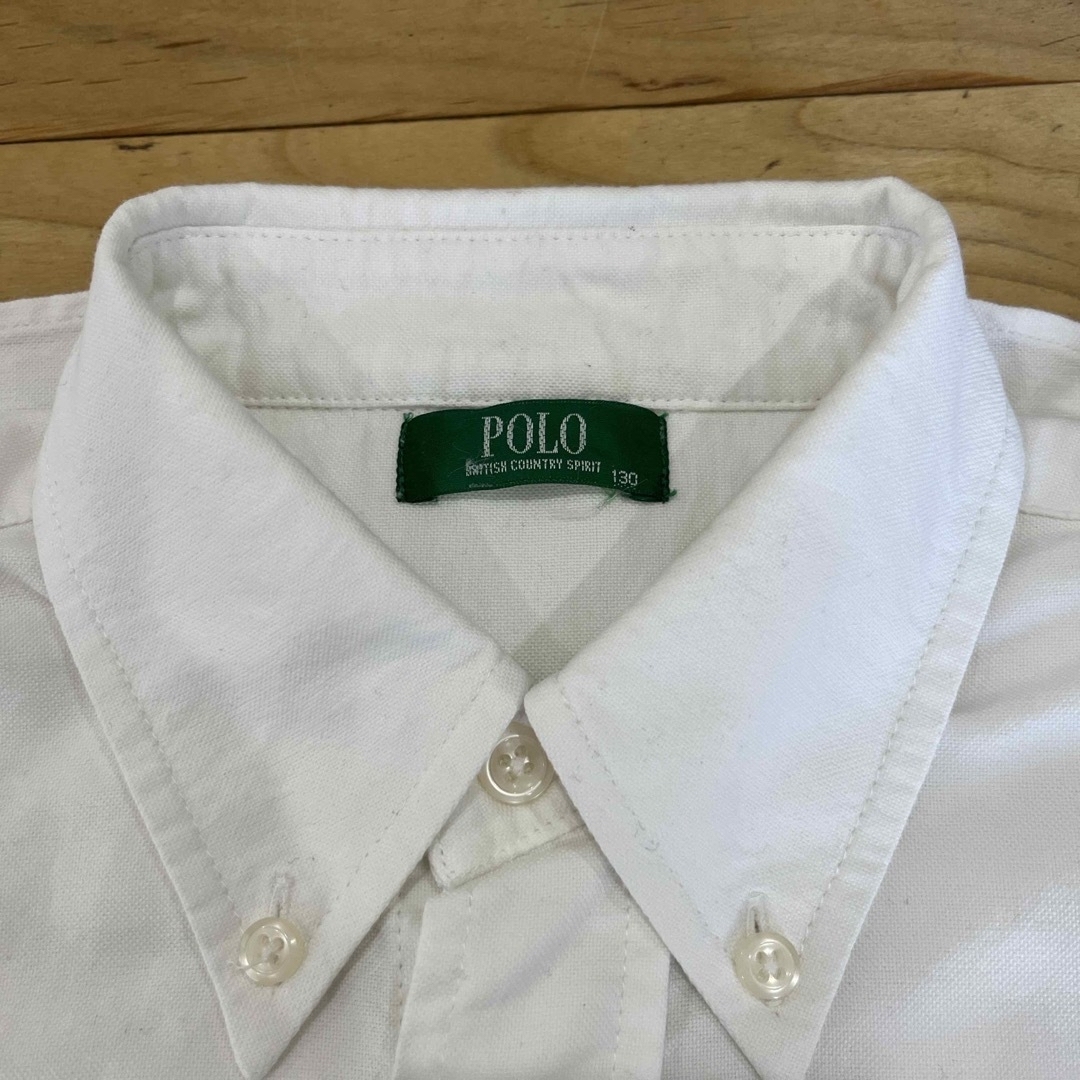 POLO（RALPH LAUREN）(ポロ)の130cm 白シャツ   キッズ/ベビー/マタニティのキッズ服男の子用(90cm~)(Tシャツ/カットソー)の商品写真