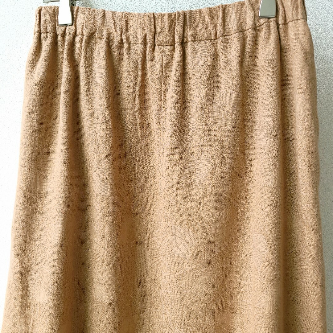 mizuiro ind(ミズイロインド)のミズイロインド　リネン×コットン　ギャザーフレアスカート　マキシ丈　総柄 レディースのスカート(ロングスカート)の商品写真