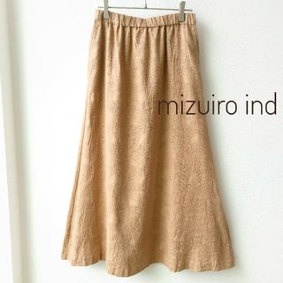 mizuiro ind - ミズイロインド　リネン×コットン　ギャザーフレアスカート　マキシ丈　総柄