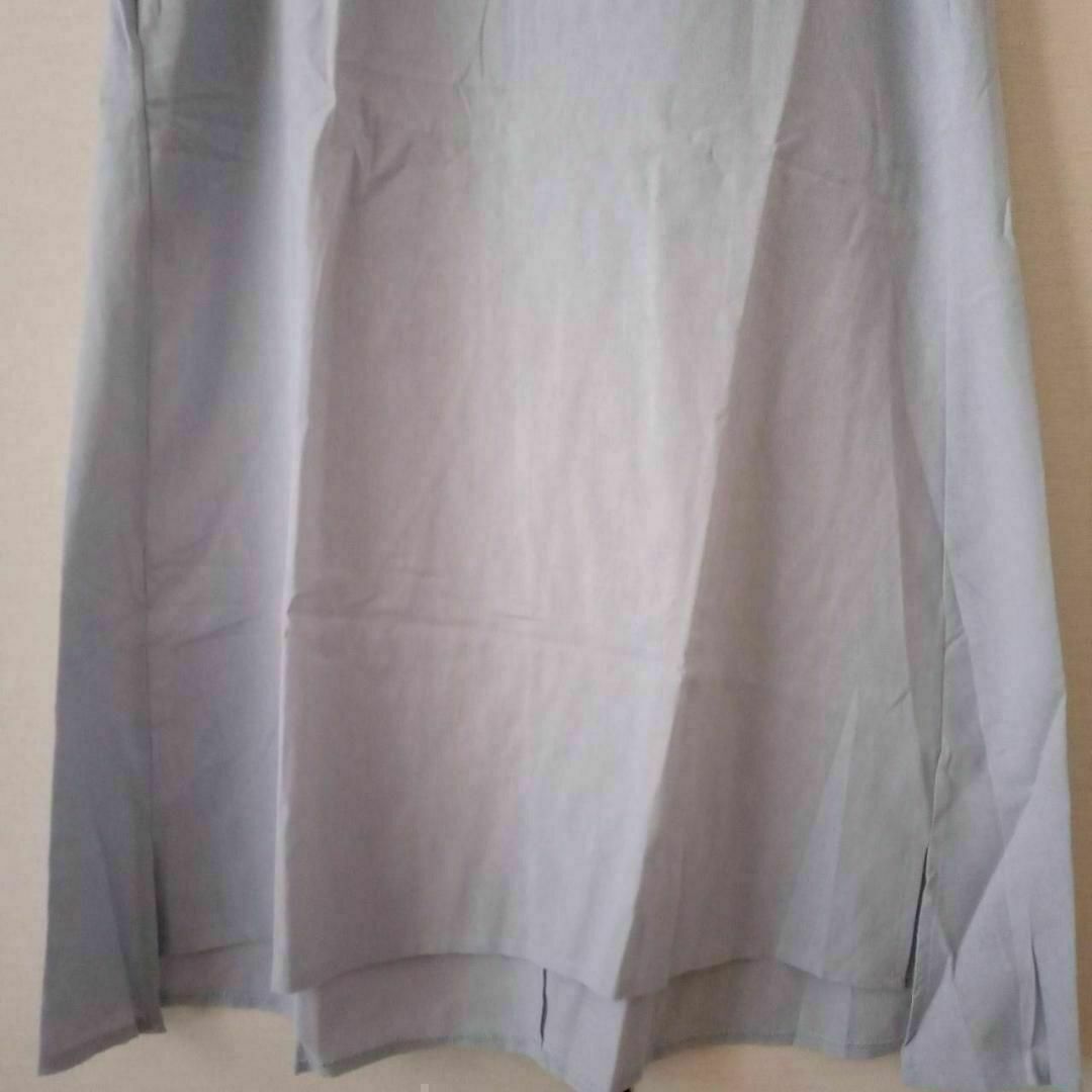 245☆16　コットンワンピース　ブルーグレー　水色　ノースリーブ　ポケット付き レディースのワンピース(ロングワンピース/マキシワンピース)の商品写真