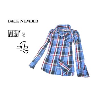 バックナンバー(BACK NUMBER)のメンズL◇BACK NUMBER◇長袖チェック柄コットンシャツ(シャツ)