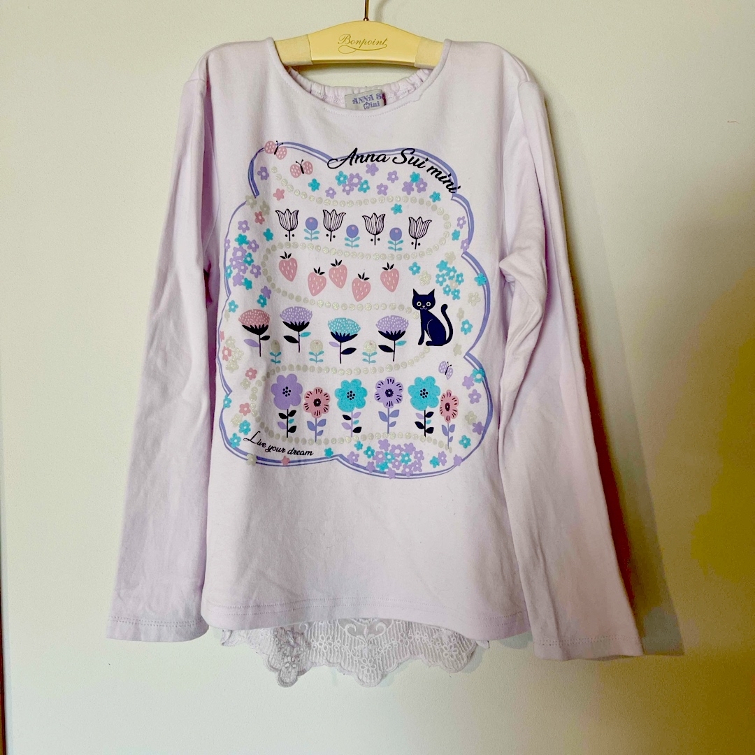 ANNA SUI mini(アナスイミニ)の美品　アナスイミニ　ロンT   140 キッズ/ベビー/マタニティのキッズ服女の子用(90cm~)(Tシャツ/カットソー)の商品写真