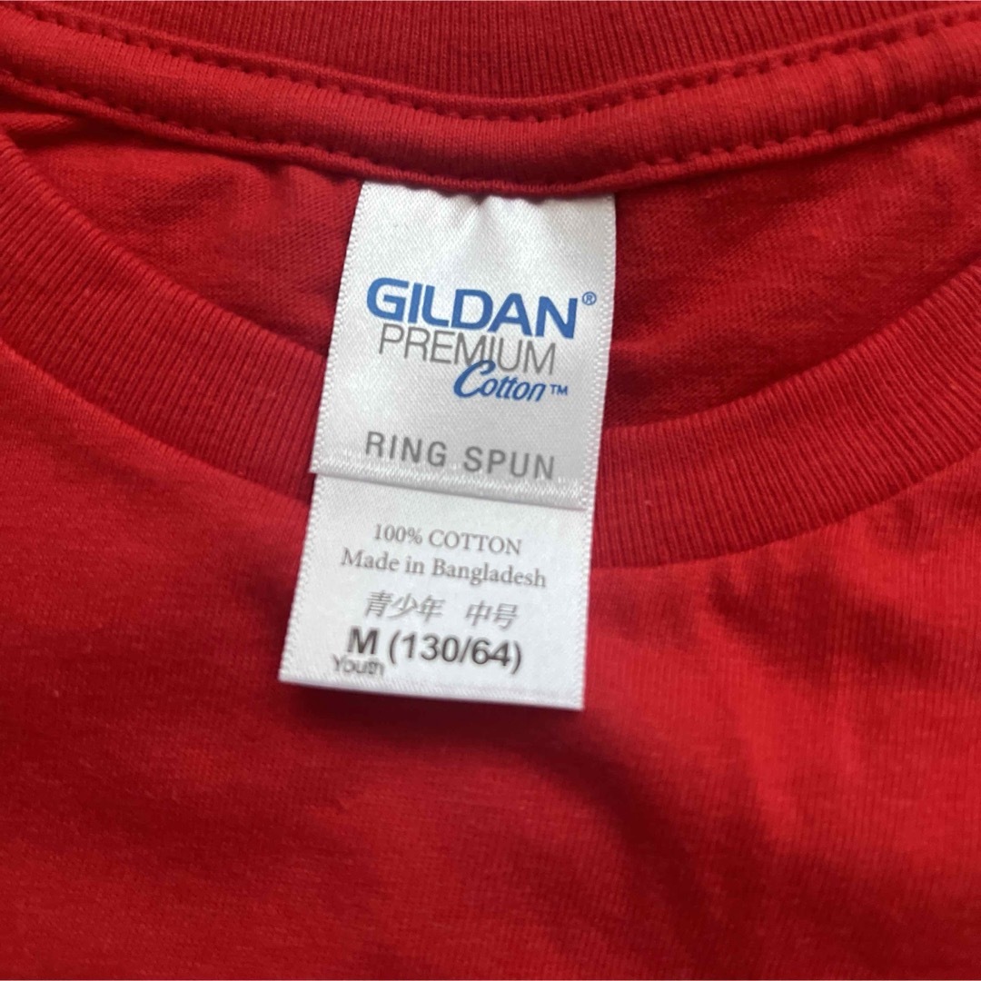 GILDAN(ギルタン)のIzu SHABOTEN ZOO ハシビロコウTシャツ　130サイズ　レッド キッズ/ベビー/マタニティのキッズ服男の子用(90cm~)(Tシャツ/カットソー)の商品写真