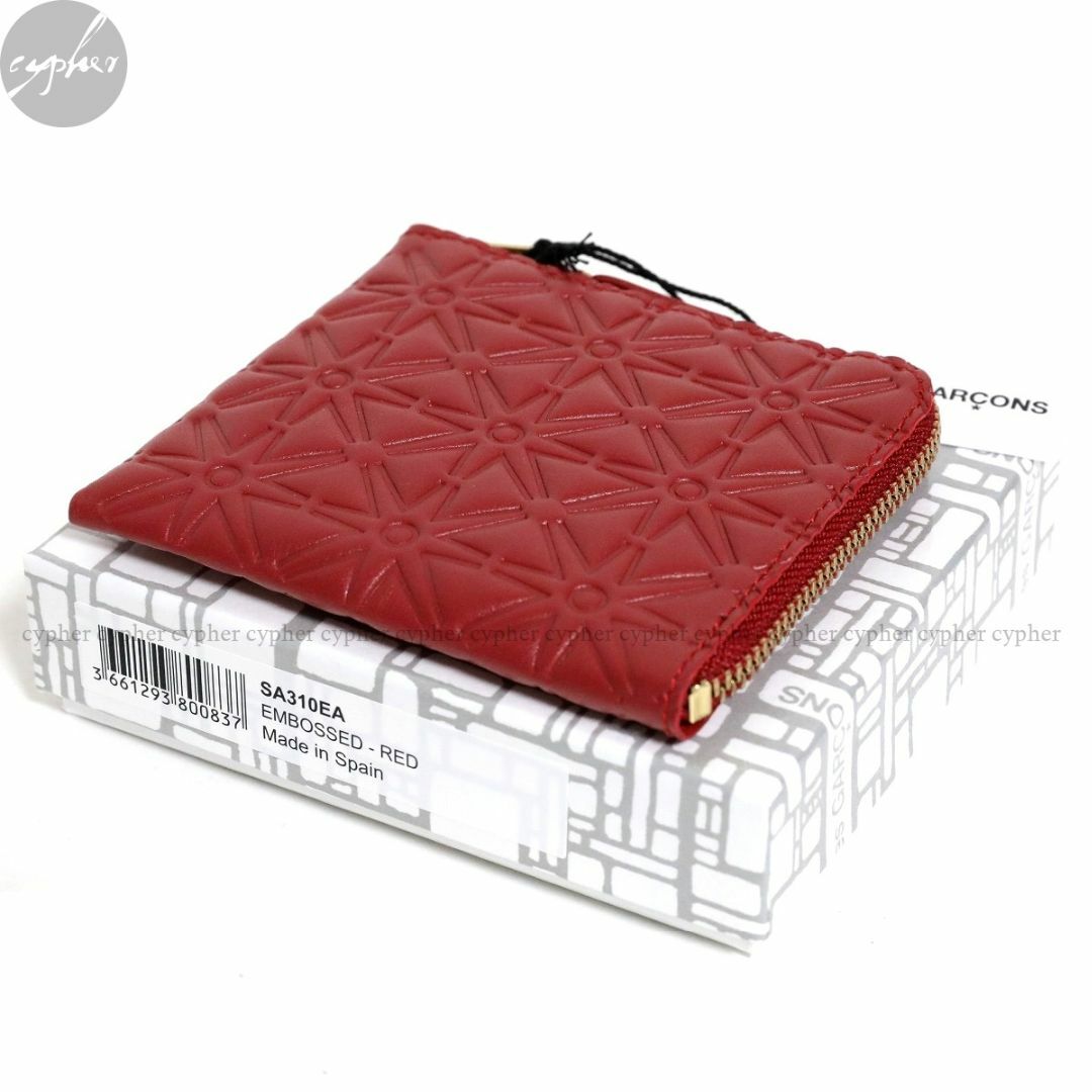 WALLET COMME des GARCONS(ウォレットコムデギャルソン)の新品 コムデギャルソン ウォレット SA310EA レザー エンボス 財布 赤 レディースのファッション小物(財布)の商品写真