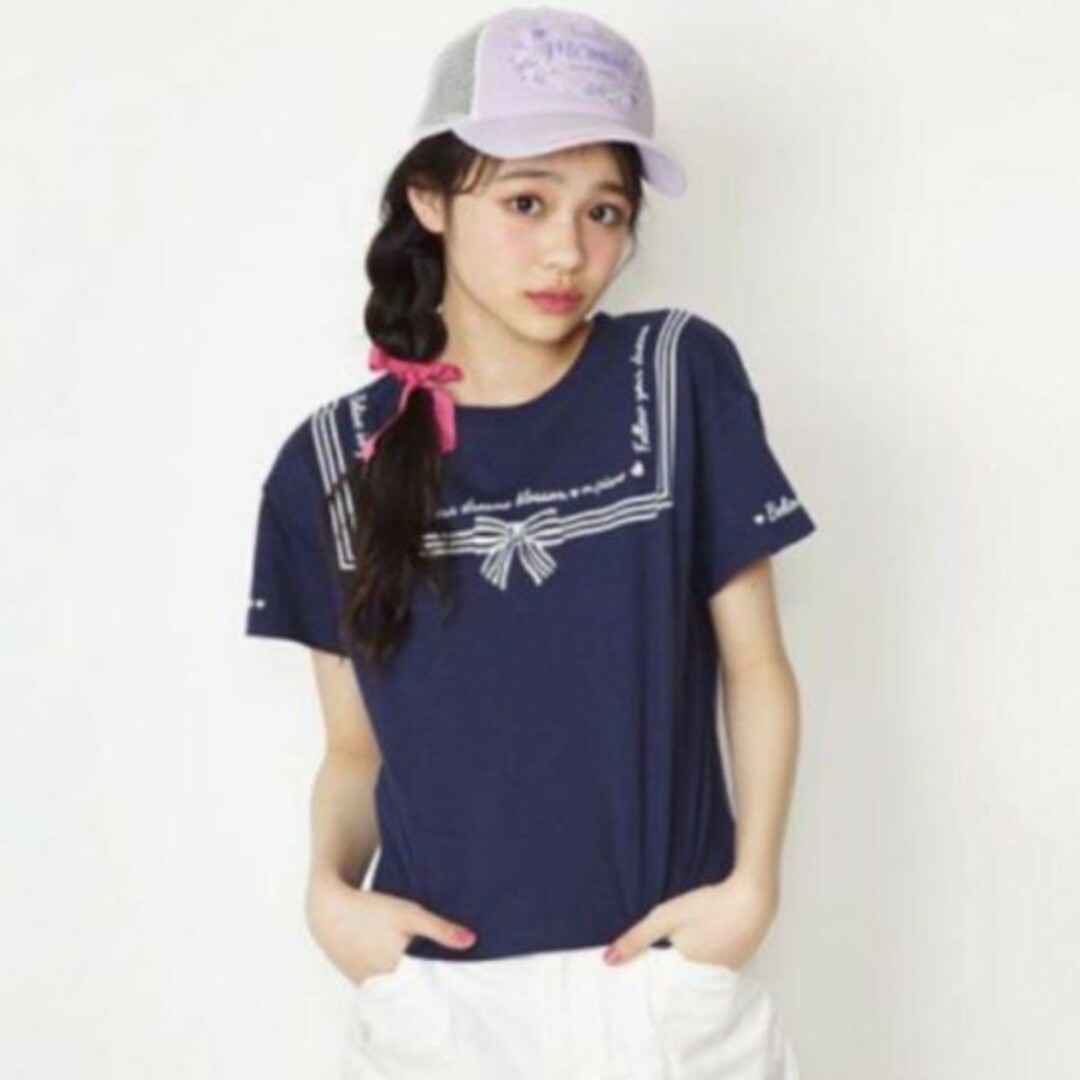 mezzo piano junior(メゾピアノジュニア)のmezzo piano マリンセーラー Tシャツ 150cm キッズ/ベビー/マタニティのキッズ服女の子用(90cm~)(Tシャツ/カットソー)の商品写真