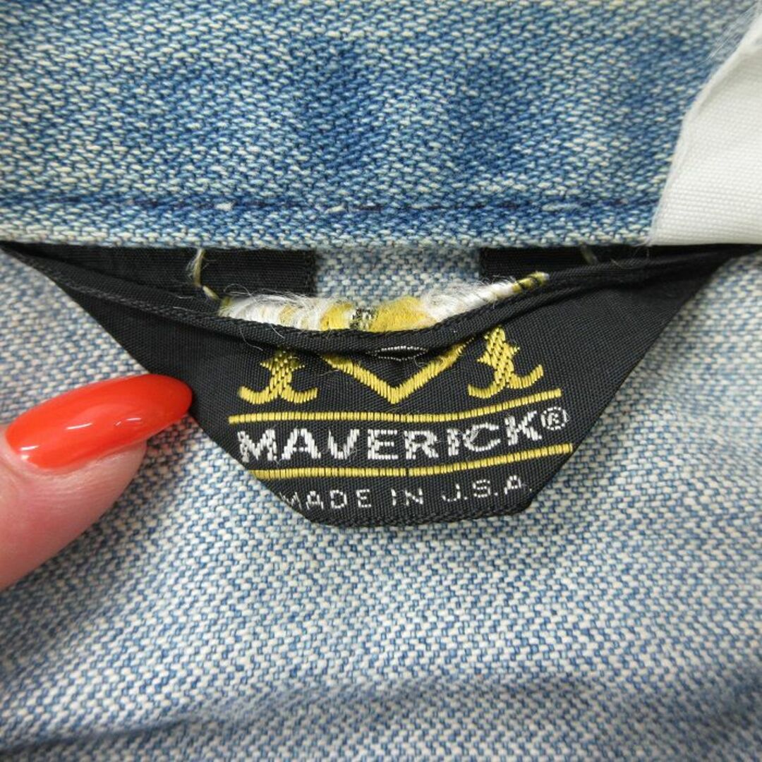 MAVERICK(マーベリック)のM★古着 マーベリック 長袖 ジージャン メンズ 80年代 80s USA製 紺 ネイビー デニム 24may16 中古 アウター Gジャン ジャケット メンズのジャケット/アウター(ダッフルコート)の商品写真