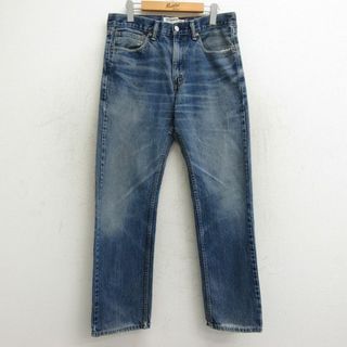 リーバイス(Levi's)のW32★古着 ジーンズ Levis リーバイス 505 メンズ ヒゲ コットン 紺 ネイビー デニム 24may16 中古 ボトムス ジーパン Gパン ロング パンツ(ワークパンツ/カーゴパンツ)