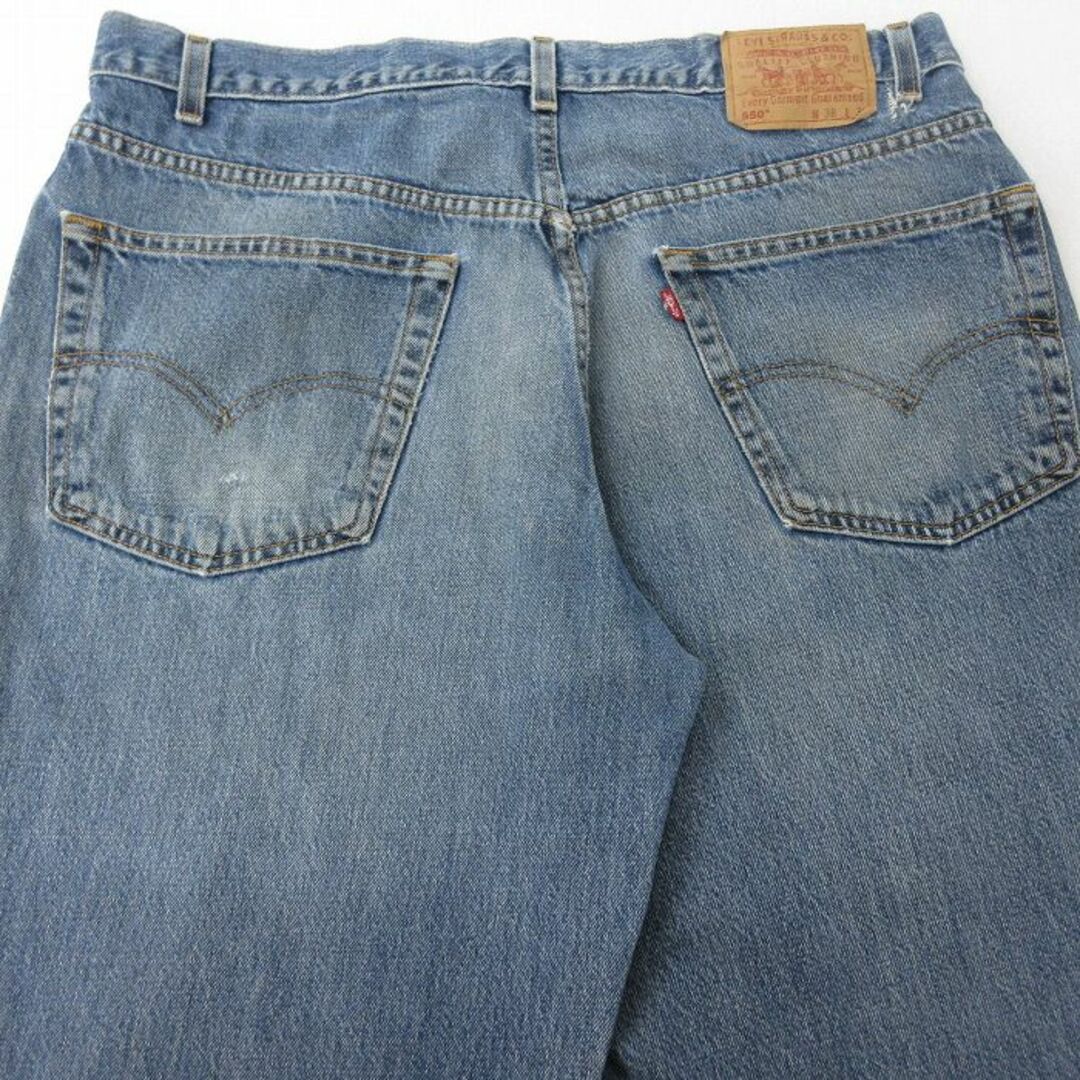 Levi's(リーバイス)のW38★古着 ジーンズ Levis リーバイス 550 メンズ 00年代 00s コットン 紺 ネイビー デニム 24may16 中古 ボトムス ジーパン Gパン ロング パンツ メンズのパンツ(ワークパンツ/カーゴパンツ)の商品写真