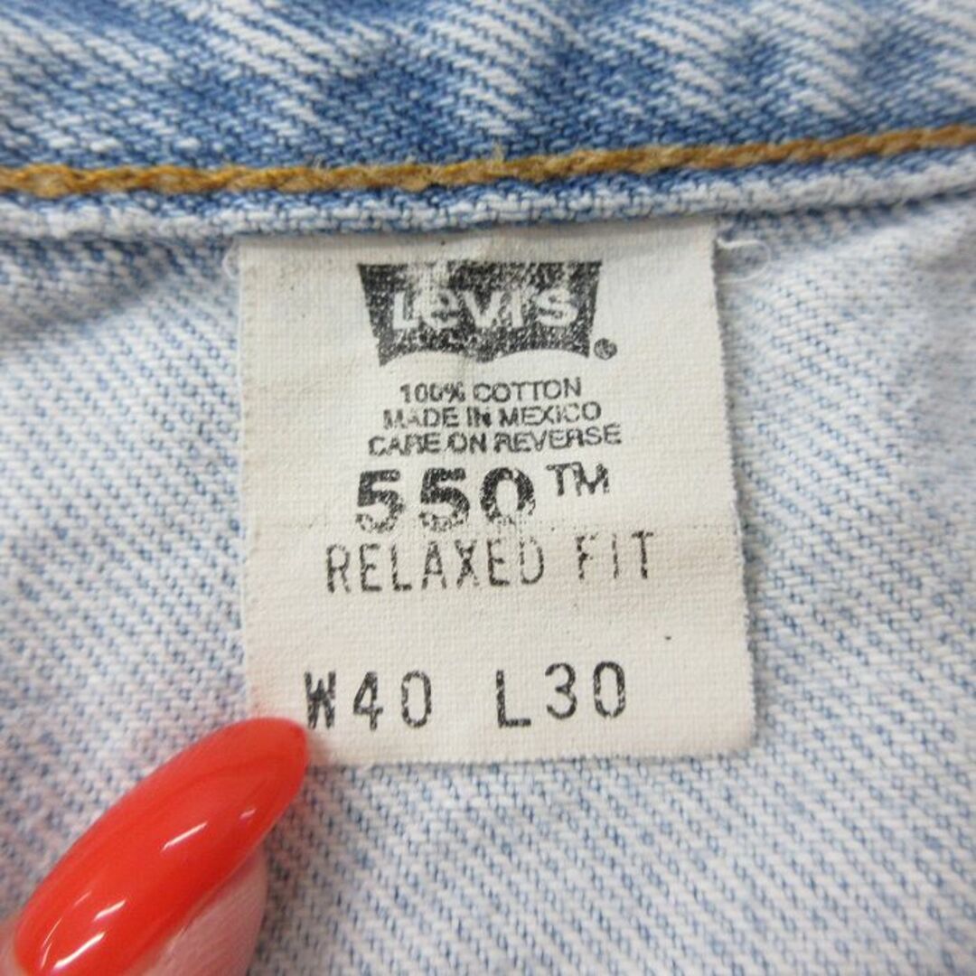 Levi's(リーバイス)のW40★古着 ジーンズ Levis リーバイス 550 メンズ 00年代 00s 大きいサイズ コットン 薄紺 ネイビー デニム 24may16 中古 ボトムス ジーパン Gパン ロング パンツ メンズのパンツ(ワークパンツ/カーゴパンツ)の商品写真