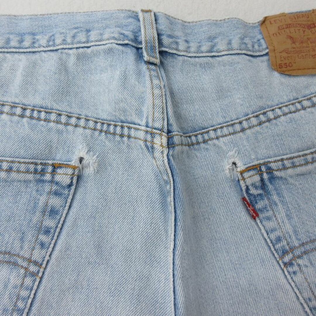 Levi's(リーバイス)のW40★古着 ジーンズ Levis リーバイス 550 メンズ 00年代 00s 大きいサイズ コットン 薄紺 ネイビー デニム 24may16 中古 ボトムス ジーパン Gパン ロング パンツ メンズのパンツ(ワークパンツ/カーゴパンツ)の商品写真