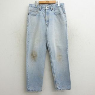 リーバイス(Levi's)のW34★古着 ジーンズ Levis リーバイス 550 メンズ 00年代 00s ヒゲ コットン カナダ製 薄紺 ネイビー デニム 24may16 中古 ボトムス ジーパン Gパン ロング パンツ(ワークパンツ/カーゴパンツ)