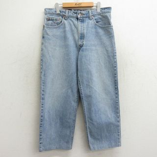 リーバイス(Levi's)のW35★古着 ジーンズ Levis リーバイス 550 メンズ 90年代 90s コットン USA製 紺 ネイビー デニム 24may16 中古 ボトムス ジーパン Gパン ロング パンツ(ワークパンツ/カーゴパンツ)