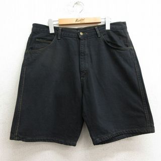 Wrangler - W35★古着 ラングラー Wrangler ショート パンツ ショーツ メンズ 黒 ブラック 24may16 中古 ボトムス 短パン ショーパン ハーフ