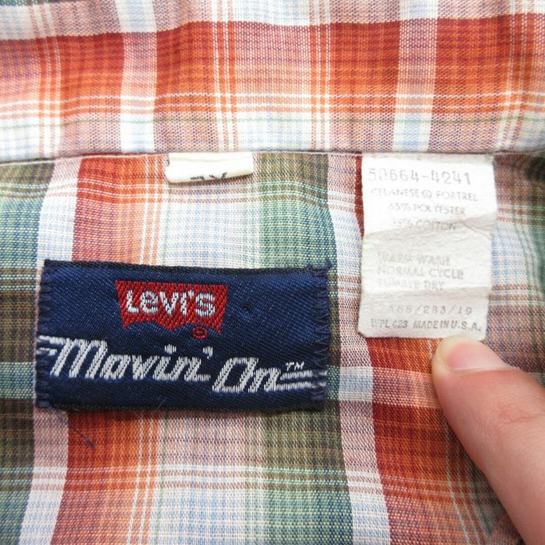 Levi's(リーバイス)のXL★古着 リーバイス Levis 長袖 ブランド シャツ メンズ 90年代 90s USA製 緑他 グリーン チェック 24may16 中古 トップス メンズのトップス(シャツ)の商品写真