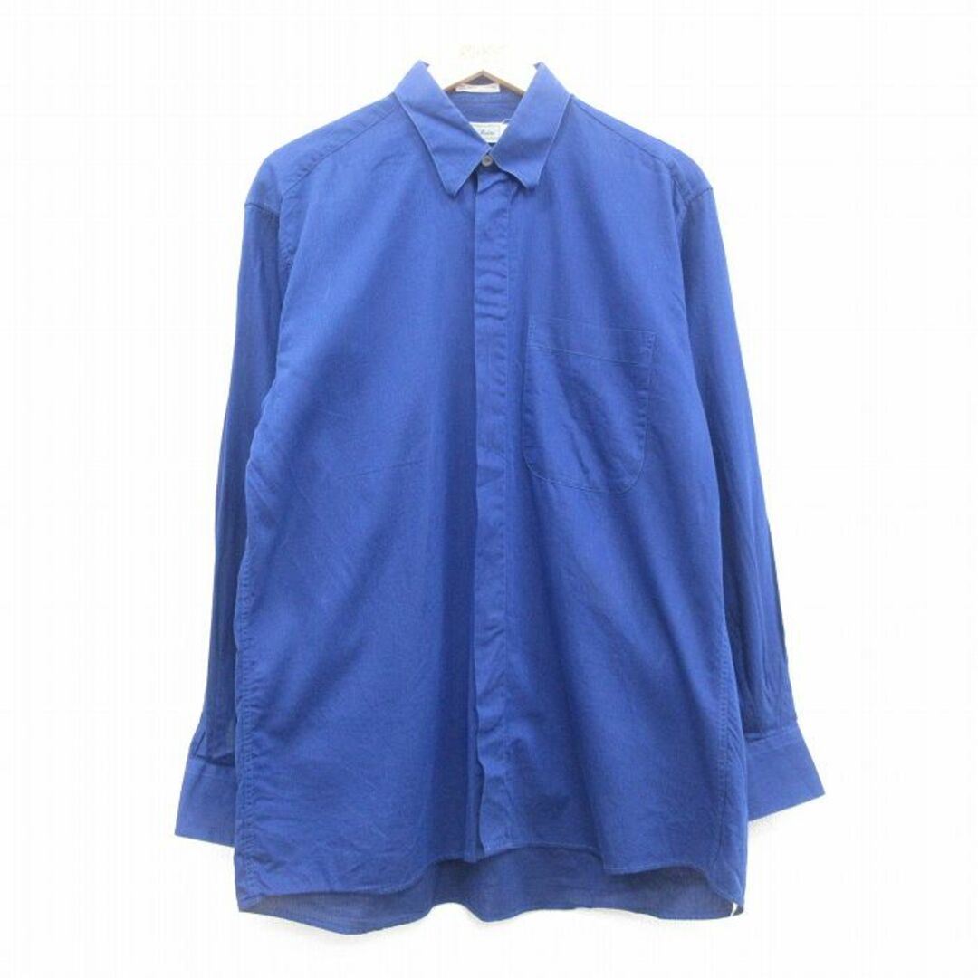 XL★古着 長袖 シャツ メンズ 90年代 90s コットン ボタンダウン イタリア製 青 ブルー 24may16 中古 トップス メンズのトップス(シャツ)の商品写真