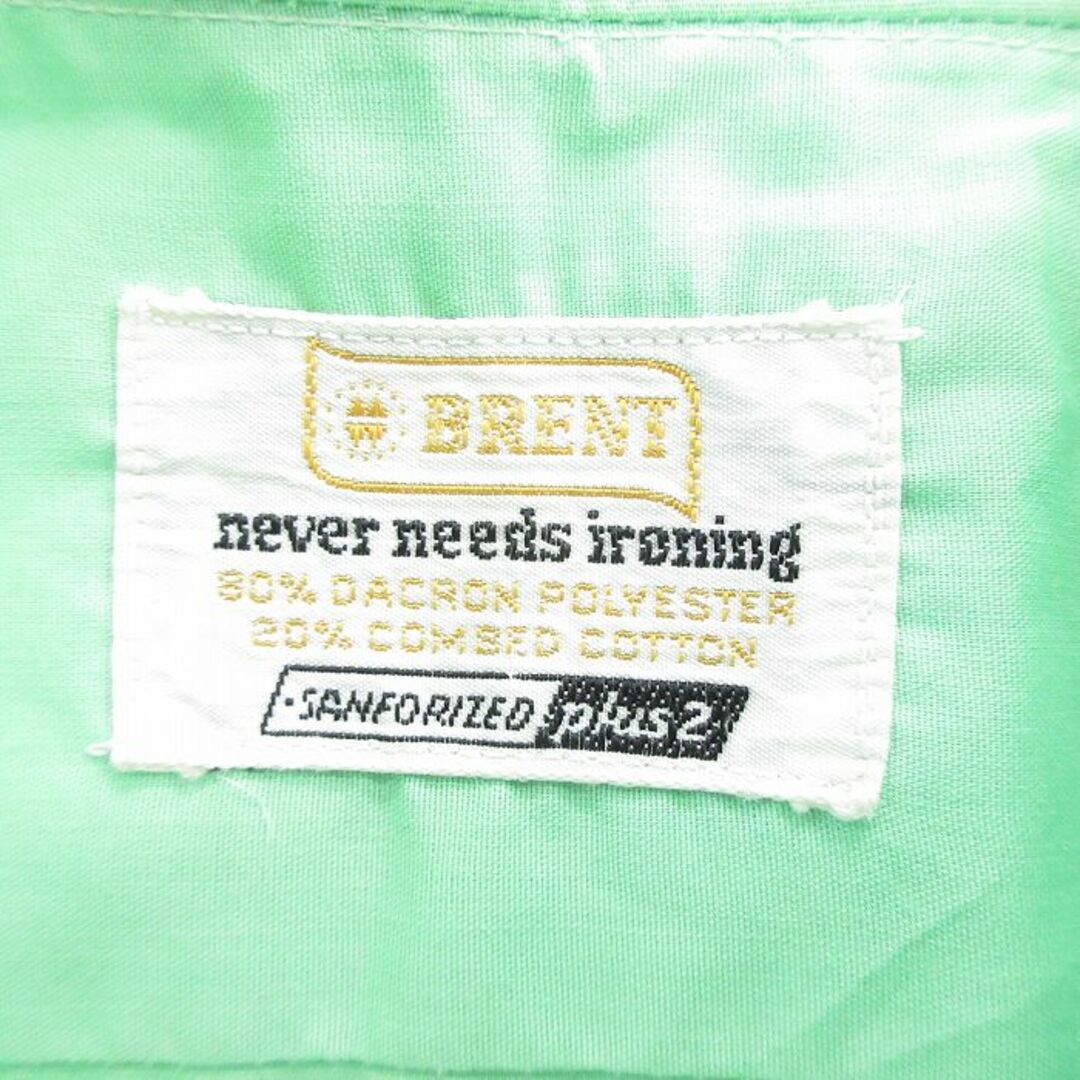 L★古着 ブレント BRENT 半袖 ビンテージ シャツ メンズ 70年代 70s 緑 グリーン 24may16 中古 トップス メンズのトップス(シャツ)の商品写真