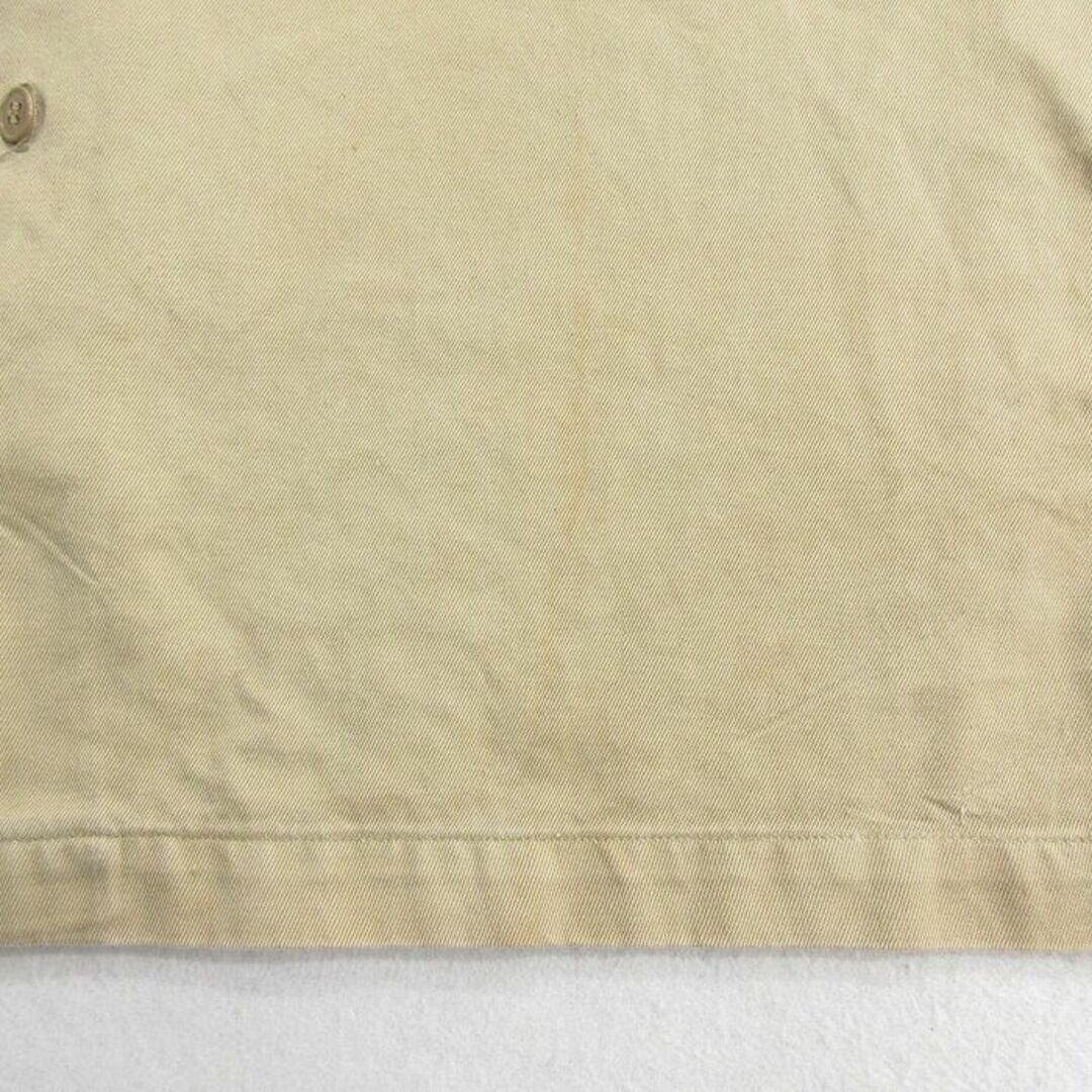 L★古着 半袖 ビンテージ ミリタリー シャツ メンズ 60年代 60s コットン 開襟 オープンカラー ベージュ カーキ 24may16 中古 トップス メンズのトップス(シャツ)の商品写真