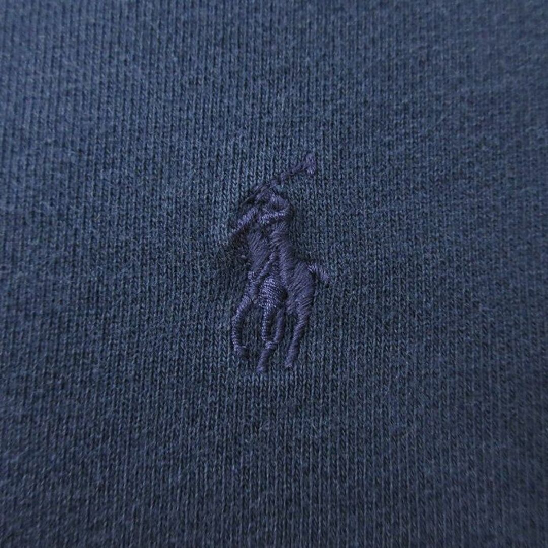 Ralph Lauren(ラルフローレン)のL★古着 ラルフローレン Ralph Lauren 半袖 ブランド スウェット メンズ 90年代 90s ワンポイントロゴ ラグラン コットン クルーネック 紺他 ネイビー 【spe】 24may16 中古 スエット トレーナー トップス メンズのトップス(パーカー)の商品写真