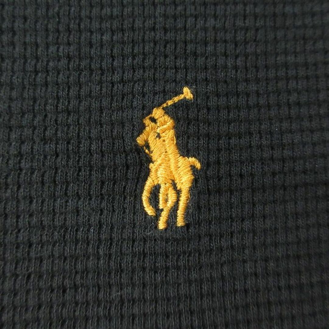 Ralph Lauren(ラルフローレン)のXL★古着 ラルフローレン Ralph Lauren 長袖 ブランド サーマル Tシャツ メンズ ワンポイントロゴ 大きいサイズ コットン クルーネック 黒 ブラック 24may16 中古 メンズのトップス(Tシャツ/カットソー(半袖/袖なし))の商品写真