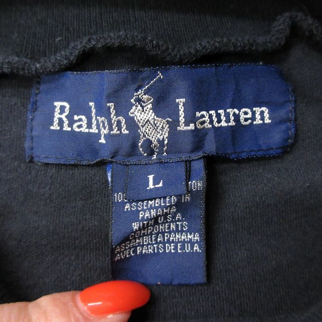 Ralph Lauren(ラルフローレン)のL★古着 ラルフローレン Ralph Lauren 長袖 ブランド Tシャツ メンズ 90年代 90s ワンポイントロゴ コットン ハイネック タートルネック 黒 ブラック 24may16 中古 メンズのトップス(Tシャツ/カットソー(半袖/袖なし))の商品写真