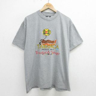 XL★古着 半袖 ビンテージ Tシャツ メンズ 00年代 00s TABANCA クルーネック グレー 霜降り 24may16 中古(Tシャツ/カットソー(半袖/袖なし))