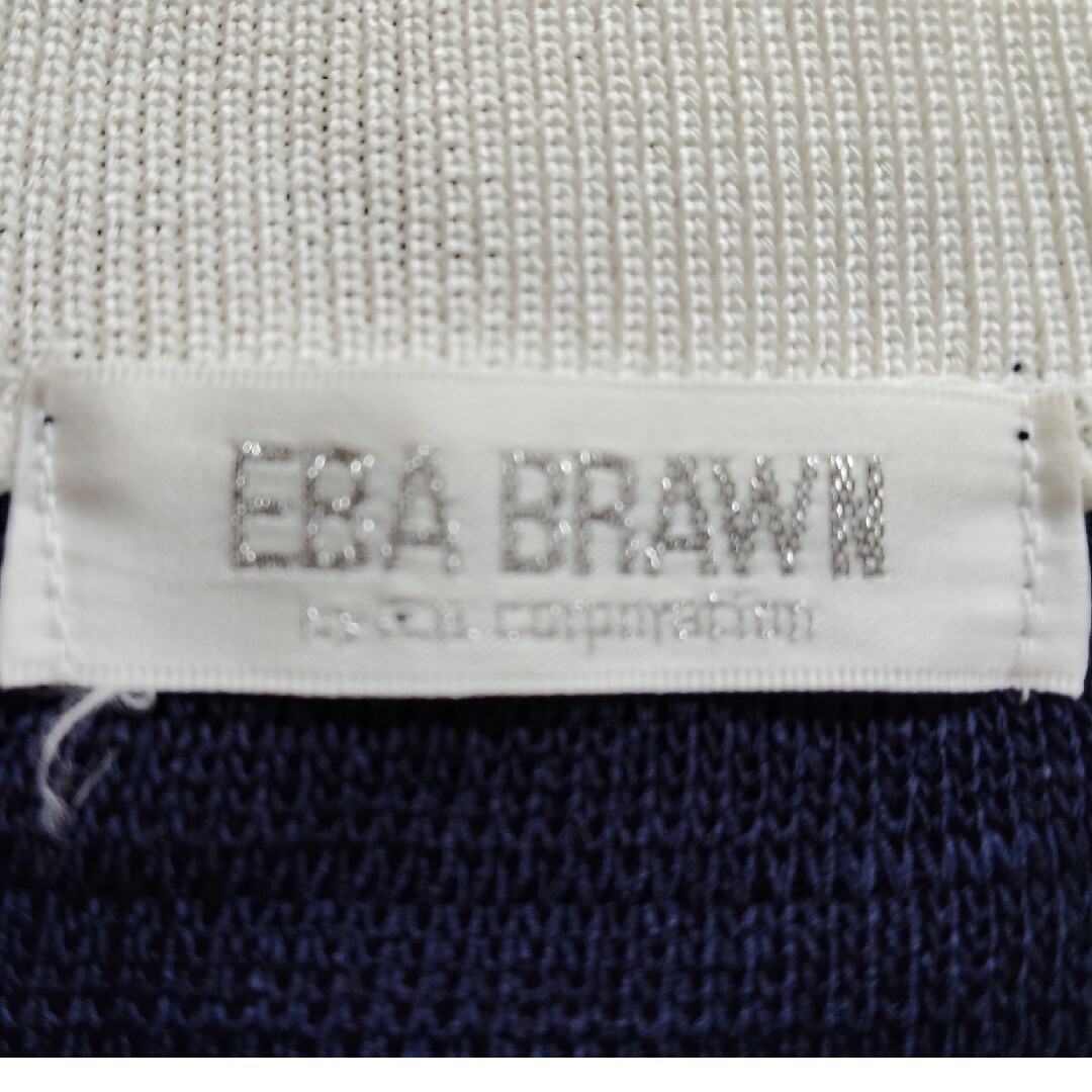 白＆濃紺ボーダー柄華やかニットカーディガンジャケット レディースのトップス(ニット/セーター)の商品写真
