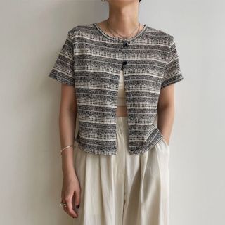 トゥデイフル(TODAYFUL)のjacquard open tops(シャツ/ブラウス(半袖/袖なし))