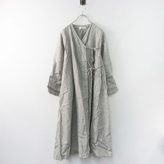 ネストローブ(nest Robe)の2020SS ネストローブ nest Robe リネンカシュクールフレアーワンピース F/グレー ドレス ロング 長袖【2400013858496】(その他)