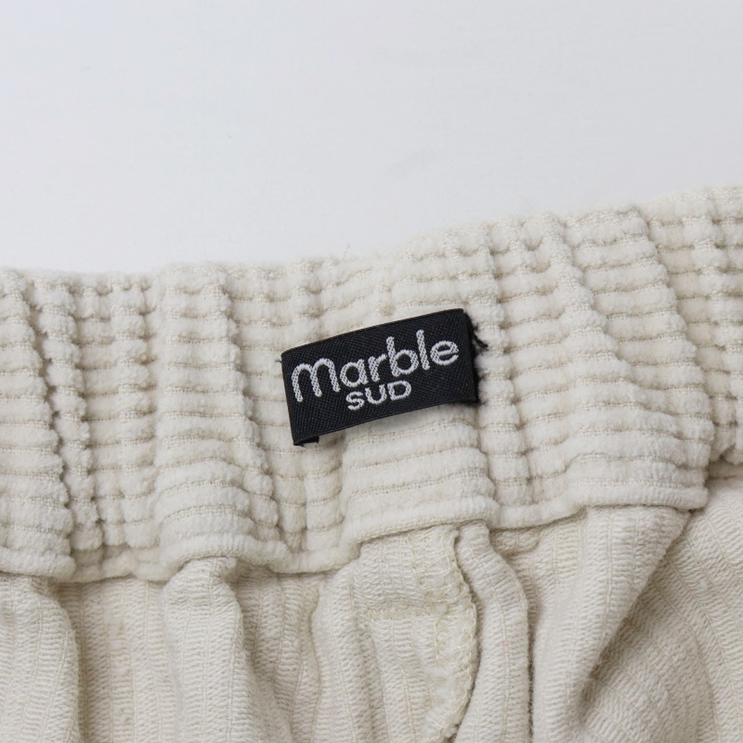 マーブルシュッド marble SUD コットン コーデュロイ  イージー パンツ /ホワイト ボトムス ロング ウエストゴム 太畝【2400013866835】 レディースのパンツ(カジュアルパンツ)の商品写真