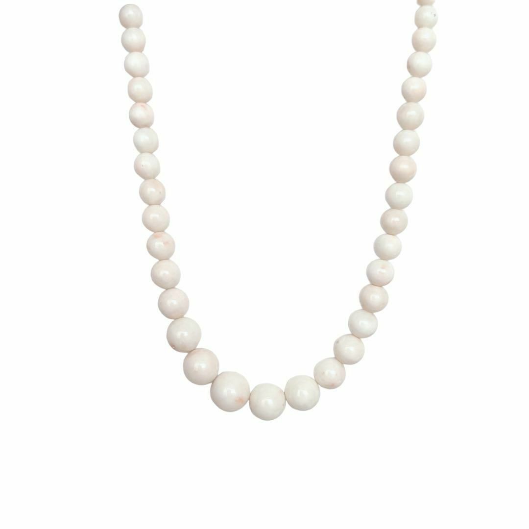 白珊瑚ネックレス　白サンゴネックレス　ホワイトピンク　5.0㎜～11.5㎜珠 レディースのアクセサリー(ネックレス)の商品写真