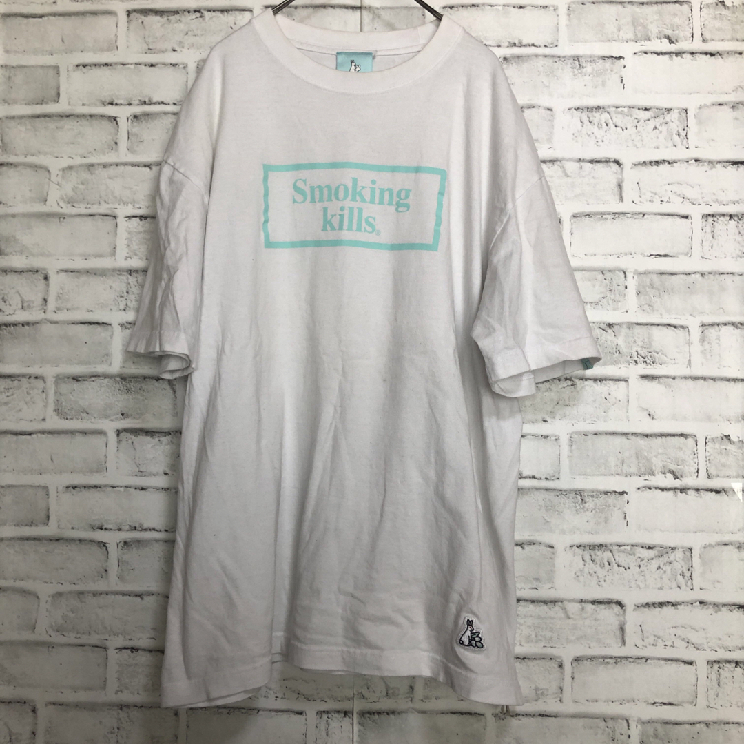 #FR2(エフアールツー)のFR2⭐️沖縄限定TシャツL Smoking kills ホワイト×ライトブルー メンズのトップス(Tシャツ/カットソー(半袖/袖なし))の商品写真