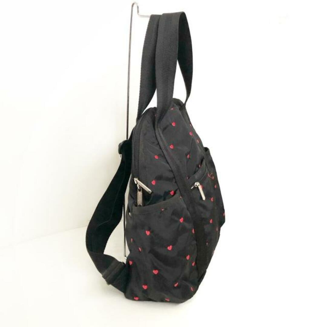LeSportsac(レスポートサック)のLESPORTSAC(レスポートサック) リュックサック - 黒×レッド ハート柄/刺繍/2way レスポナイロン レディースのバッグ(リュック/バックパック)の商品写真