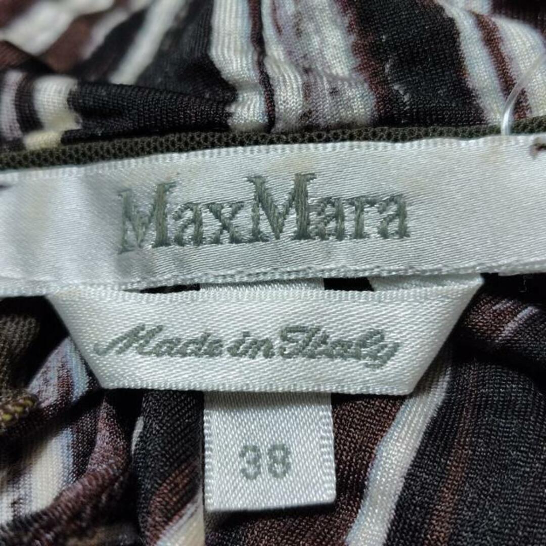 Max Mara(マックスマーラ)のMax Mara(マックスマーラ) ワンピース サイズ38 S レディース - ブラウン×黒×アイボリー Vネック/半袖/ひざ丈 レディースのワンピース(その他)の商品写真