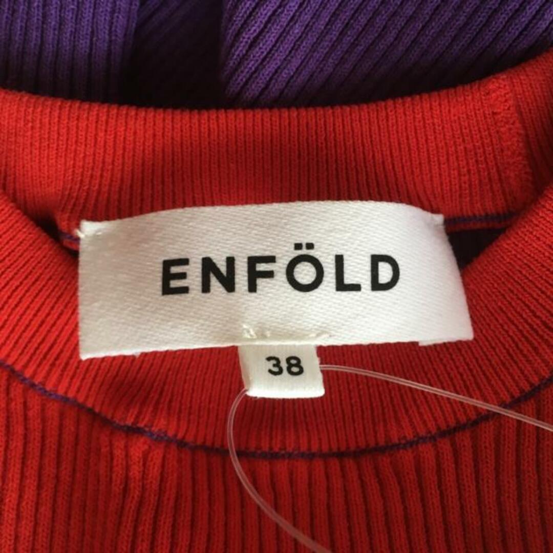 ENFOLD(エンフォルド)のENFOLD(エンフォルド) 長袖カットソー サイズ38 M レディース - レッド 綿、ポリエステル レディースのトップス(カットソー(長袖/七分))の商品写真