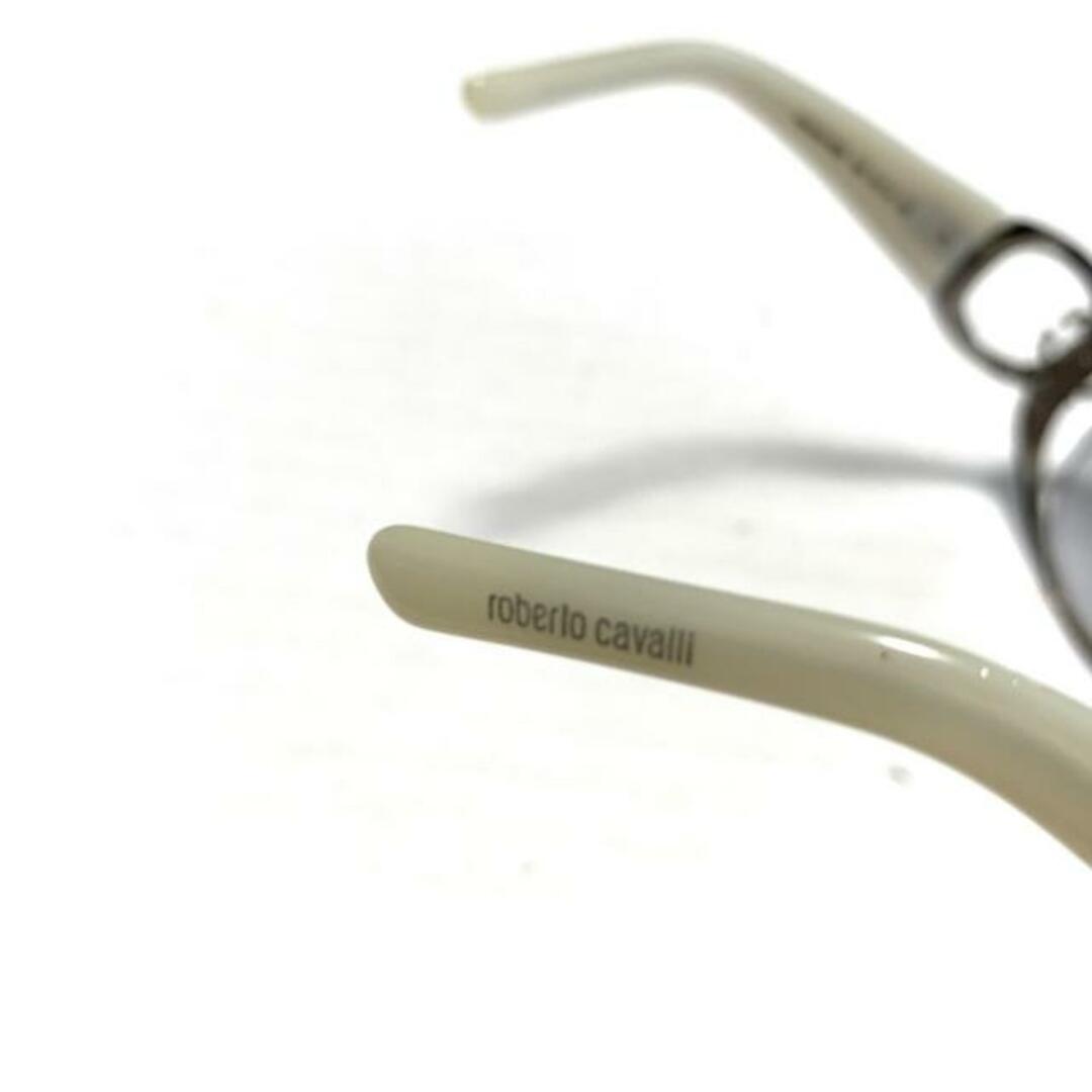Roberto Cavalli(ロベルトカヴァリ)のRobertoCavalli(ロベルトカヴァリ) サングラス - ダークグレー×シルバー×白 ラインストーン プラスチック×金属素材 レディースのファッション小物(サングラス/メガネ)の商品写真