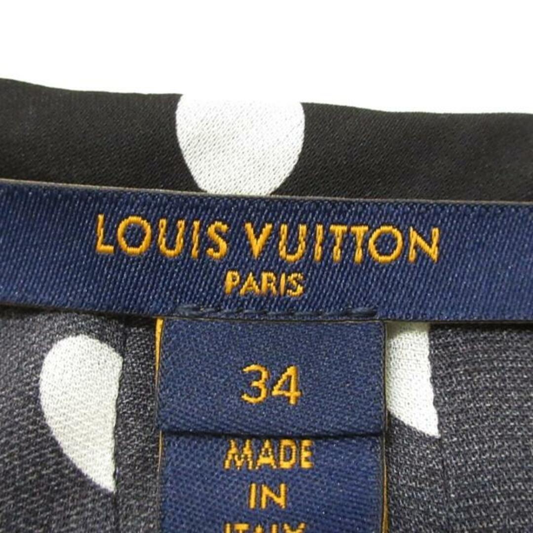 LOUIS VUITTON(ルイヴィトン)のLOUIS VUITTON(ルイヴィトン) 長袖シャツブラウス サイズ34 S レディース シアーモスリンポルカドットブラウス RW221B NR1 FMTO71 黒×白 ドット柄/プリーツ/シースルー/ボウタイリボン/ラッフルカフス/シルク/キャミソール付き レディースのトップス(シャツ/ブラウス(長袖/七分))の商品写真