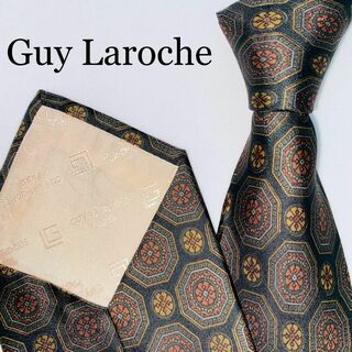 Guy Laroche - Guy Laroche ギラロッシュ　シルクネクタイ　高級　総柄　フランス製　黒