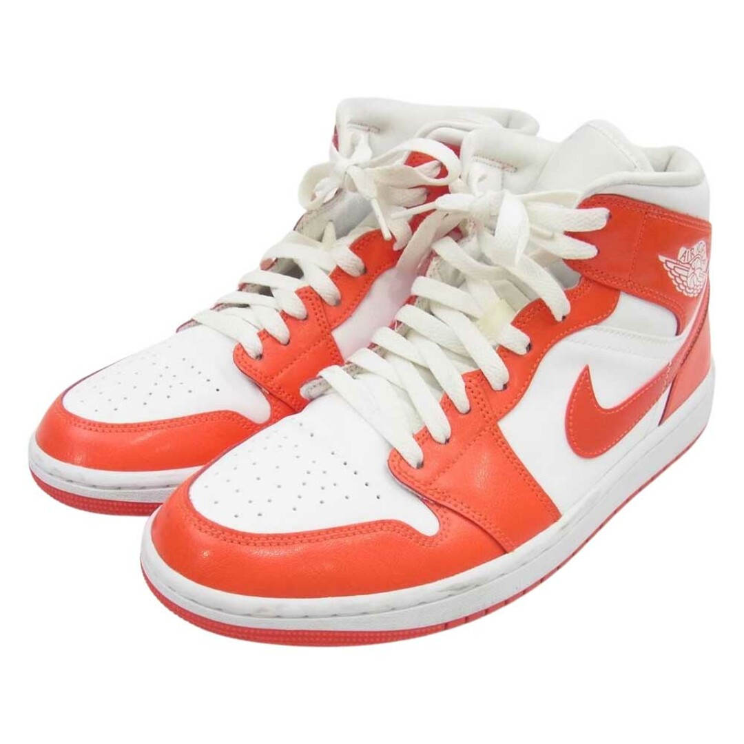 NIKE AIR JORDAN ナイキ ジョーダン スニーカー BQ6472-116 WMNS AIR JORDAN 1 MID WHITE HABANERO RED AJ1 ウィメンズ エアジョーダン ホワイト ハバネロレッド スニーカー ホワイト系 オレンジ系 27.5cm【中古】 メンズの靴/シューズ(スニーカー)の商品写真