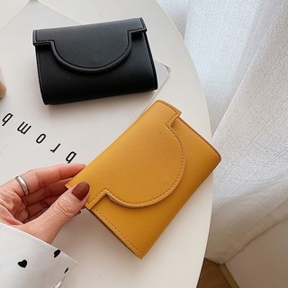 【人気商品】黄色 財布 三つ折り財布 ミニ シンプル ユニセックス カードケース(財布)