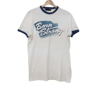 ディースクエアード(DSQUARED2)のDSQUARED2(ディースクエアード) 半袖Tシャツ サイズL メンズ - 白×ブルー クルーネック(Tシャツ/カットソー(半袖/袖なし))
