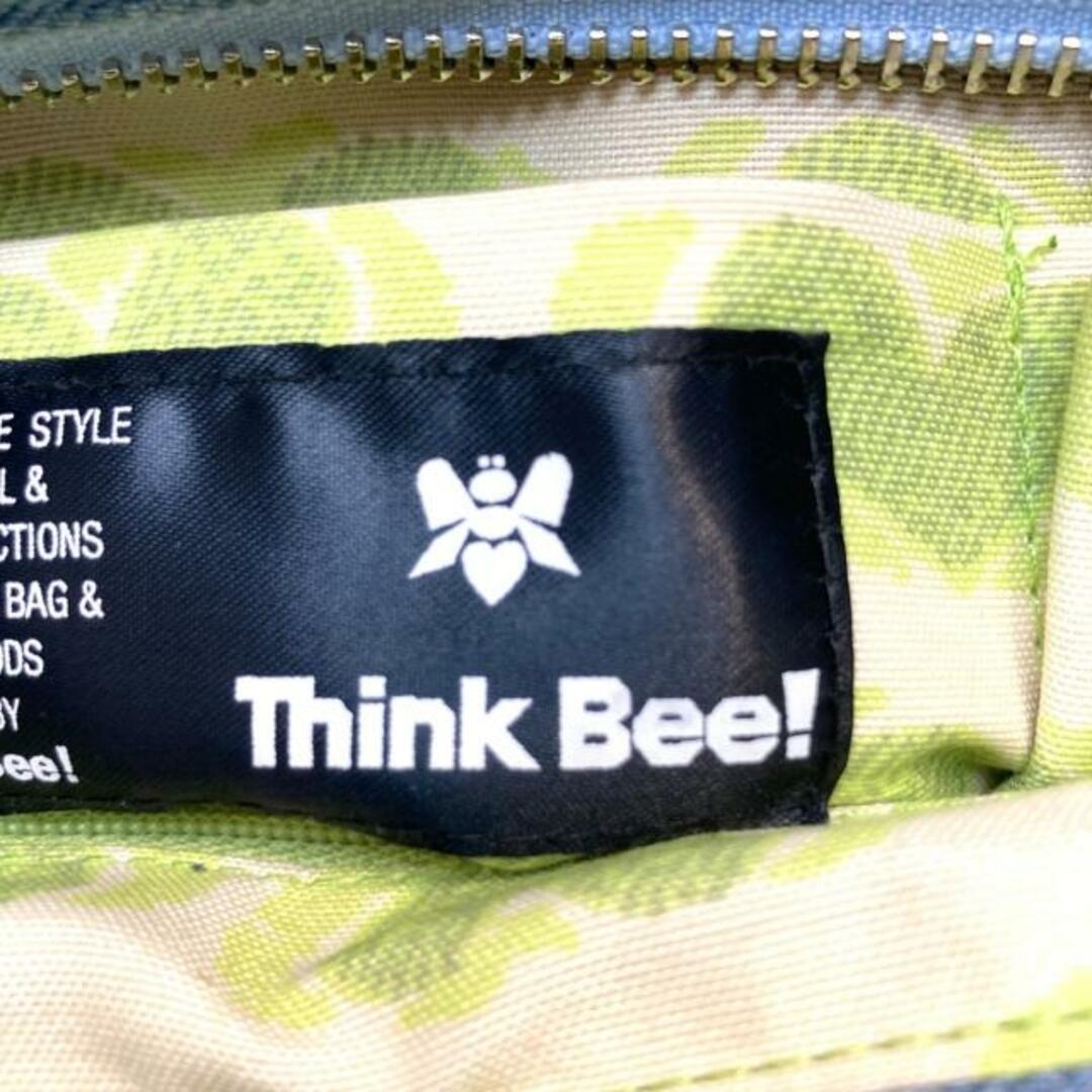 Think Bee!(シンクビー)のThinkBee(シンクビー) ハンドバッグ - ライトブルー×ライトグリーン×マルチ 花柄/ビジュー デニム×ツイード レディースのバッグ(ハンドバッグ)の商品写真