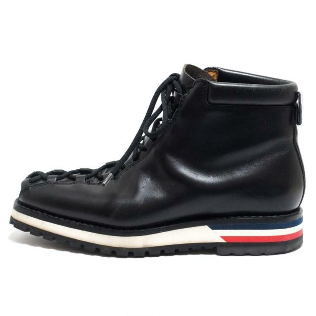 MONCLER(モンクレール)のMONCLER(モンクレール) ショートブーツ 42 メンズ - 黒 レザー メンズの靴/シューズ(ブーツ)の商品写真