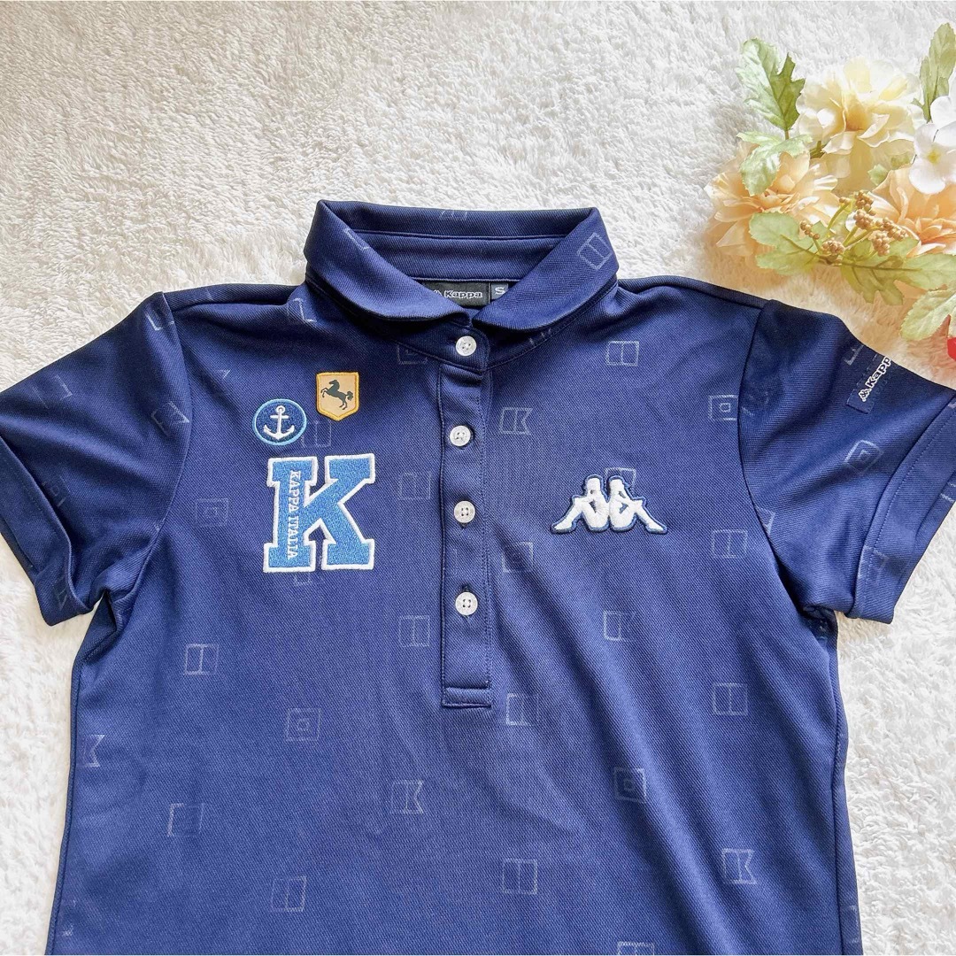 Kappa(カッパ)のKAPPA レディースポロシャツ ネイビー スポーツ 刺繍ポイント レディースのトップス(ポロシャツ)の商品写真