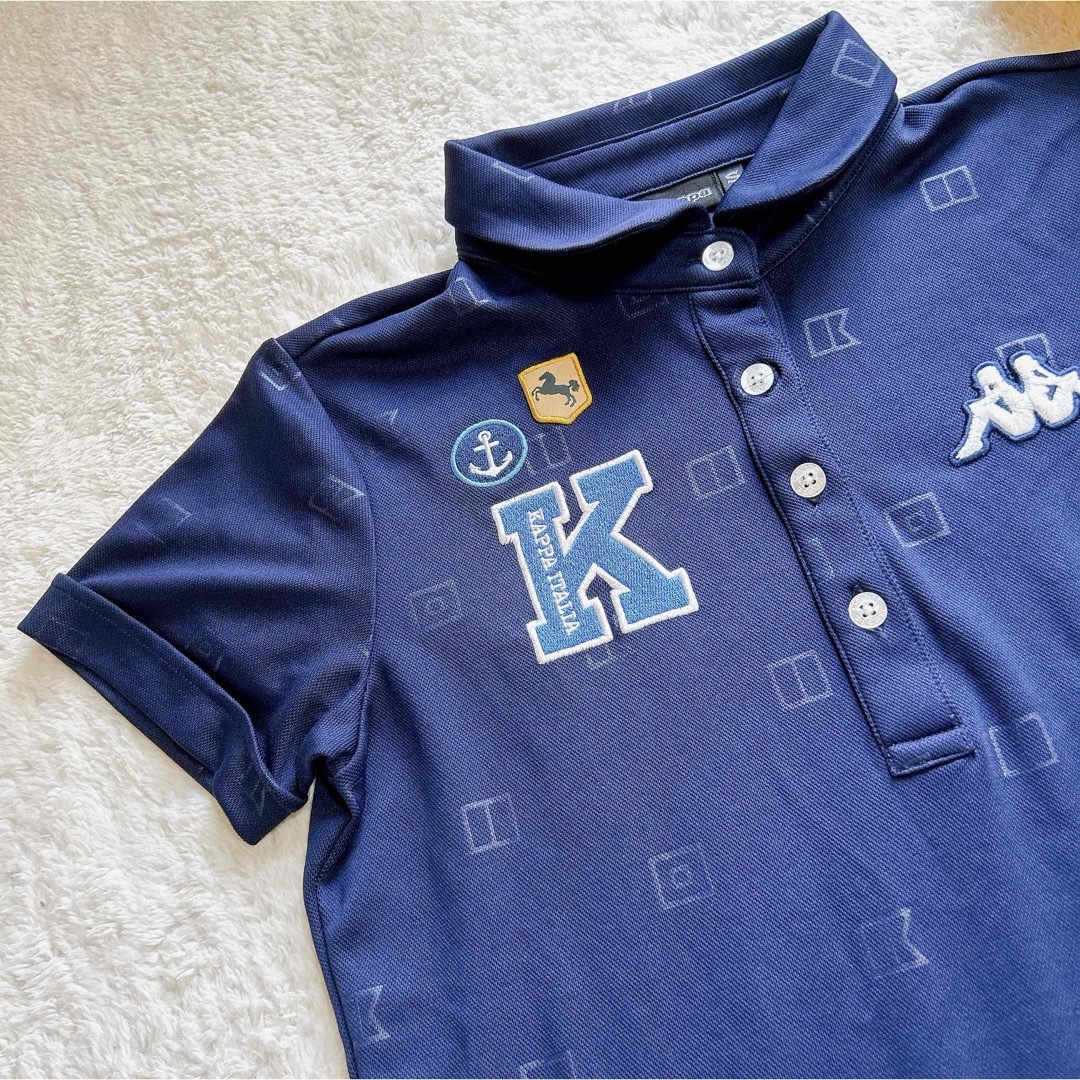 Kappa(カッパ)のKAPPA レディースポロシャツ ネイビー スポーツ 刺繍ポイント レディースのトップス(ポロシャツ)の商品写真