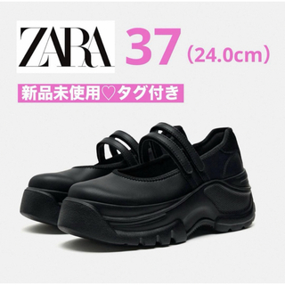 ザラ(ZARA)の【新品♡タグ付】ZARAザラ♡バレエフラットスニーカー♡軽量♡37（24.0）(スニーカー)