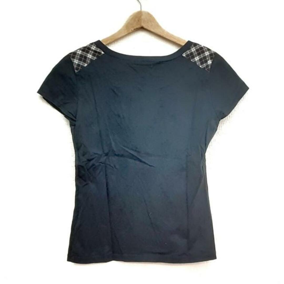 BURBERRY BLUE LABEL(バーバリーブルーレーベル)のBurberry Blue Label(バーバリーブルーレーベル) 半袖Tシャツ サイズ38 M レディース美品  - 黒×白×ピンク クルーネック レディースのトップス(Tシャツ(半袖/袖なし))の商品写真