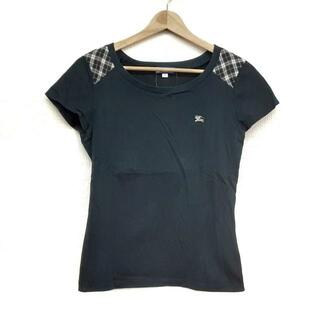 Burberry Blue Label(バーバリーブルーレーベル) 半袖Tシャツ サイズ38 M レディース美品  - 黒×白×ピンク クルーネック